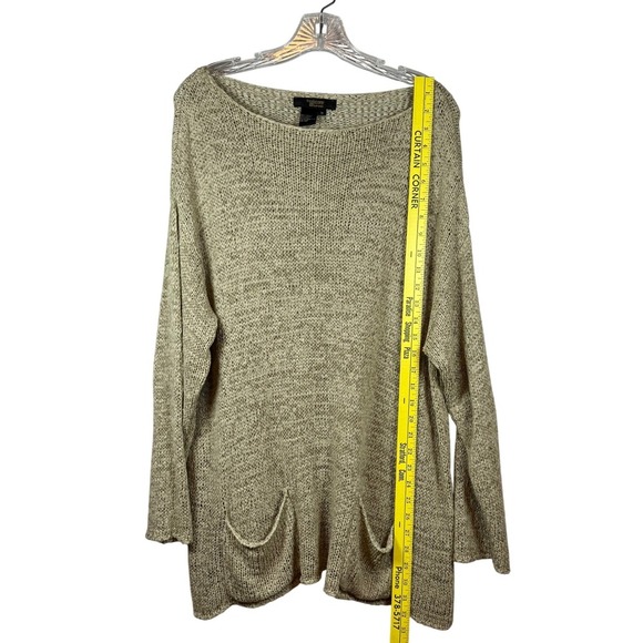 Twiggy London Oversized Knit Sweater, Dark Oatmeal, Size 1X - Picture 4 of 5